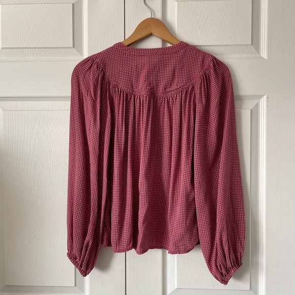 Polka dot blouse with peasant sleeves - Picture 2 of 10